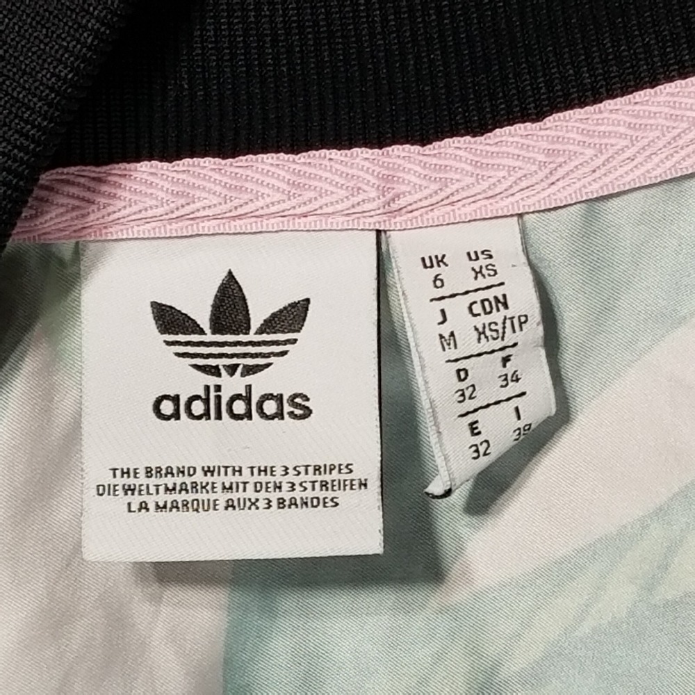 Adidas x Farm Rio Sz XS Pink Palm Tropical Leaf Pattern Track Jacket Full Zip - Picture 12 of 16